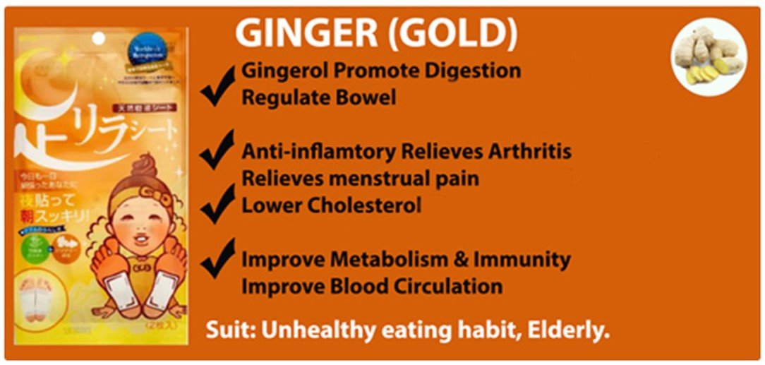 Ashirira Foot Relax Sheet: Ginger (1 BOX / 30 PCs) - Fanxi Life