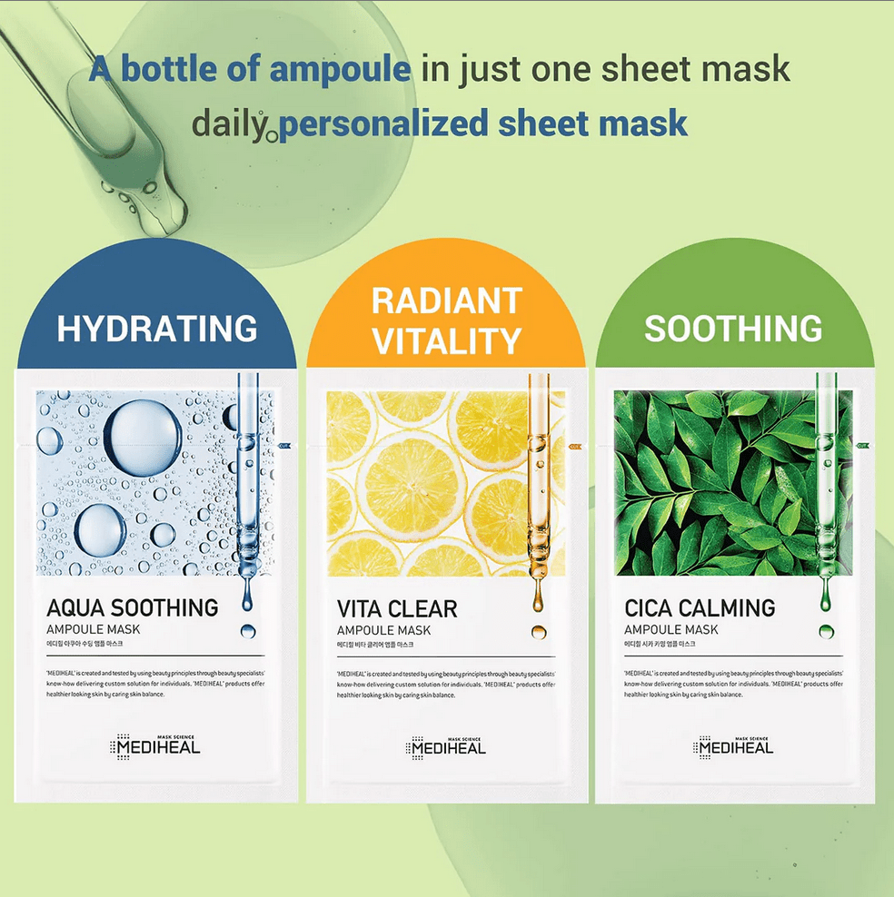 MEDIHEAL Cica Calming Ampoule Mask (10 PCs) - Fanxi Life