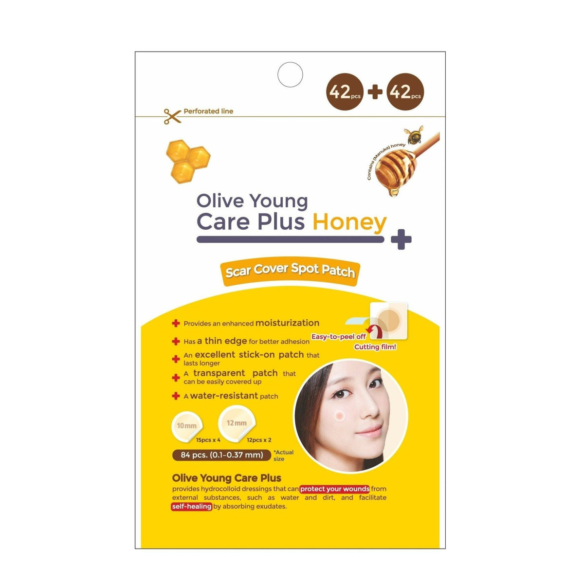 OLIVE YOUNG Care Plus Scare Cover Spot Patch Honey (84 Pcs) - Fanxi Life