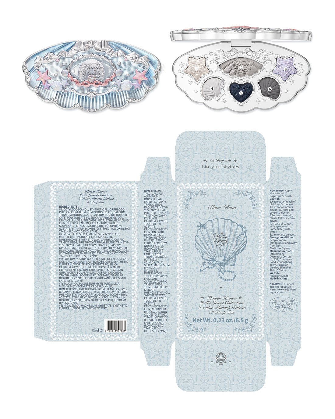 Shell's Jewel 6 - Color Makeup Palette - Fanxi Life