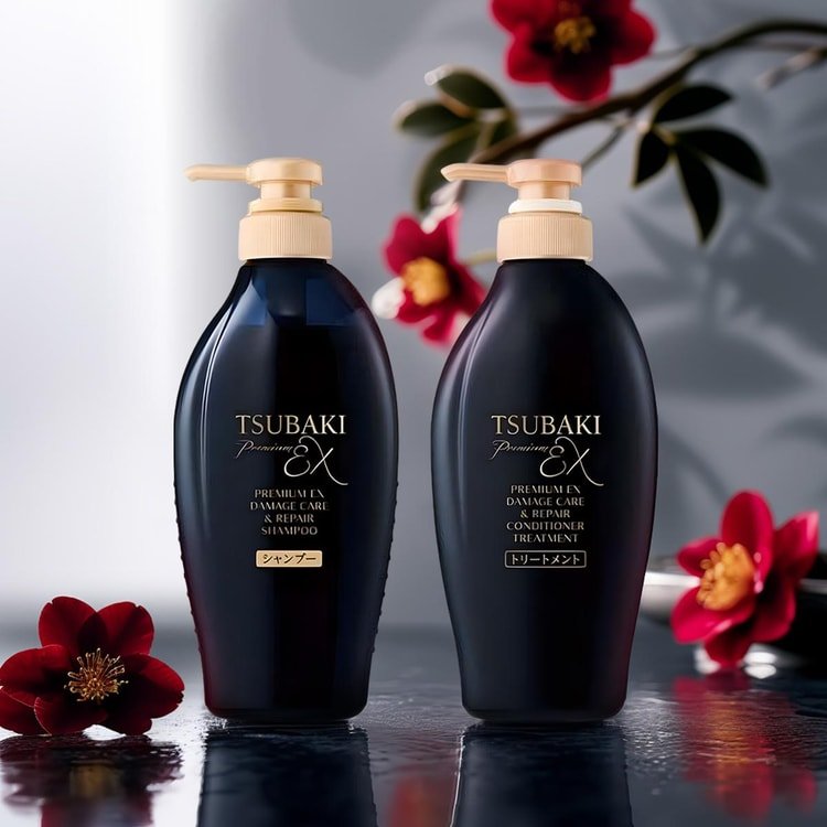 Shiseido Tsubaki Premium EX Damage Care & Repair Shampoo & Conditioner Set (2x400ml) - Fanxi Life