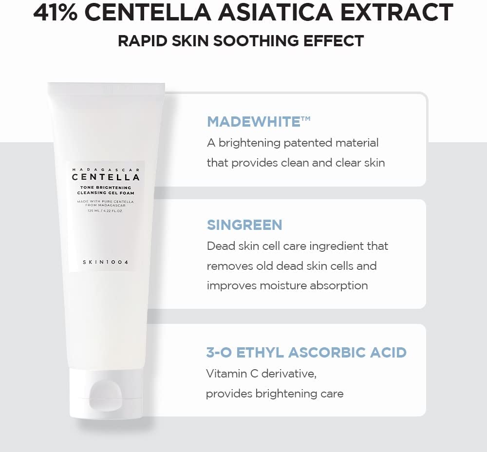 SKIN1004 Madagascar Centella Tone Brightening Cleansing Gel Foam (125ml) - Fanxi Life
